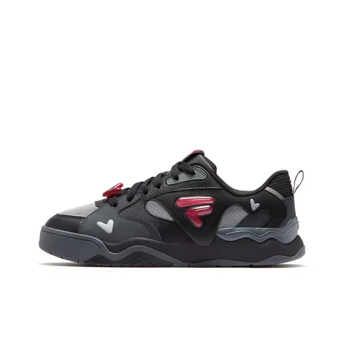 FILA FUSION Kick 2.0 Coverage Anti Slip And Wear Resistant Low Top Skateboard Shoes Men's Black Gray