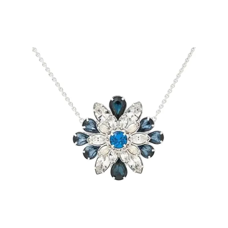 Swarovski Crystal Alloy Gold-Plated Silver-Plated Necklaces Unisex Silver-1