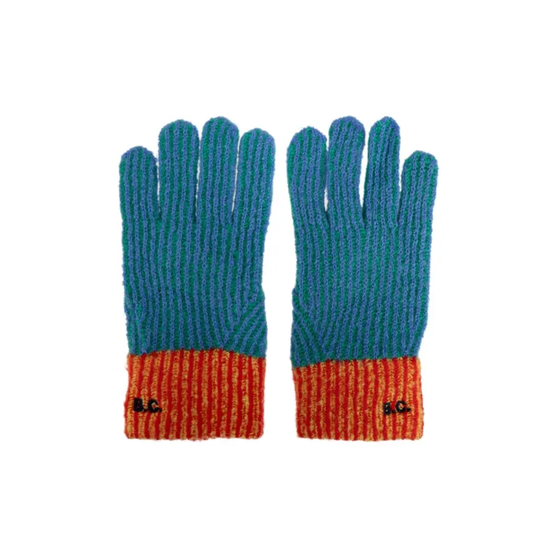 BOBO CHOSES Polyamide, Acrylic Knit Gloves Kids' Blue-2