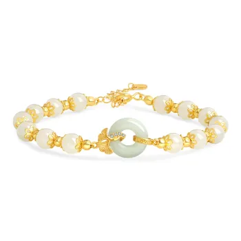 Lao Feng Xiang Hetian Jade S925 Silver Hand Accessory White Jade/Pale Greenish White Jade Women's