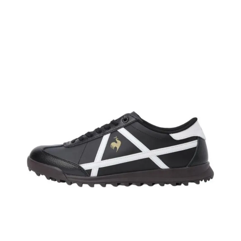 Le Coq Sportif Anti Slip Wear Resistant Low Top Golf Shoes Unisex Black White-0