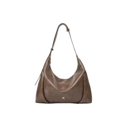 LA FESTIN Top Grain Cow Leather Shoulder Bag Large Size Women's Caramel Brown