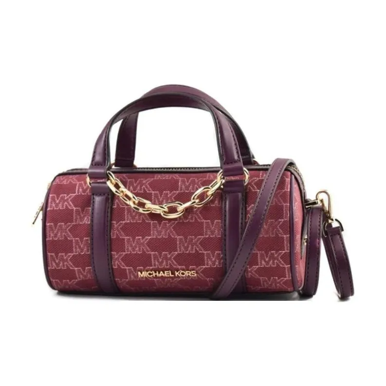 MICHAEL KORS Fabric+Artificial Leather Handbag, Crossbody Bag Small Size Women's Dark Purple Red-1