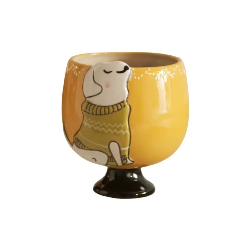 April Vintage Cartoon Relief High Foot Mug 350ml