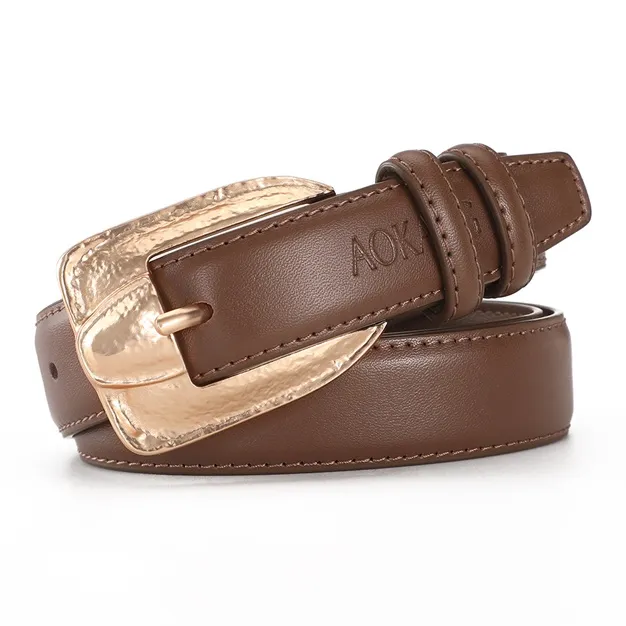 AOKANG Split Cow Leather Belts Women's 2.8cm-8