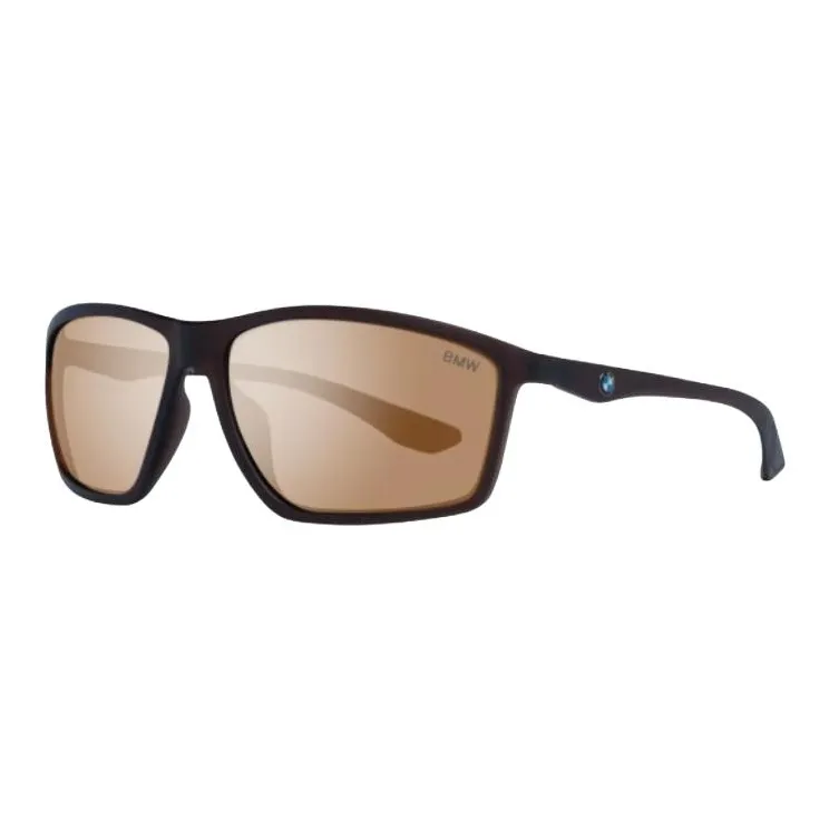 BMW Plastic Rectangular Sunglasses Men's Brown-0