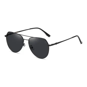 Thunder Pailong Alloy Aviator Sunglasses Unisex Black Gray Gold