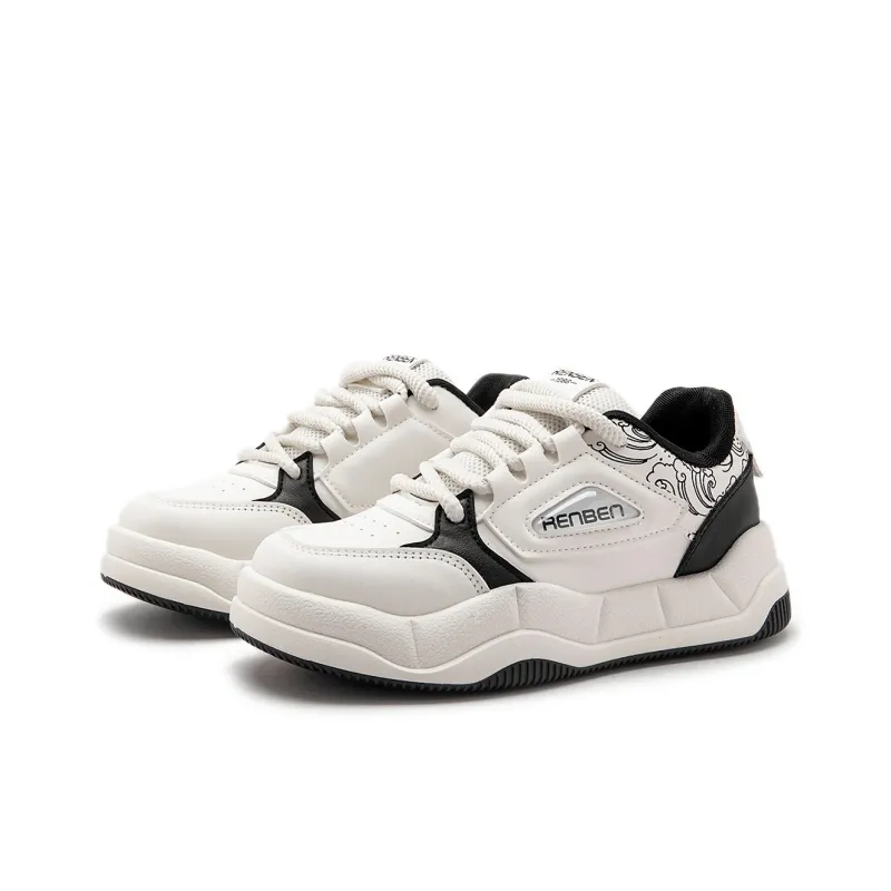 Humanism 1986 Cushioned Wear-Resistant Lightweight Supportive Height Increasing Low-Top Skateboard Shoes Women's-0