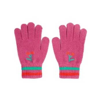 BOBO CHOSES Knitted Fabric Knit Gloves Kids' Cherry Color