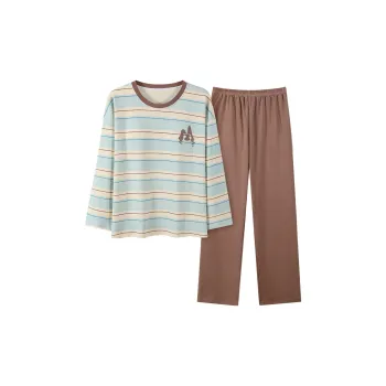 CAIHENGTONG Pajama Set Women's Striped Letters