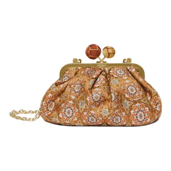 WEEKEND MaxMara Silk Crossbody Bag Shoulder Bag Small Size Women's Camel