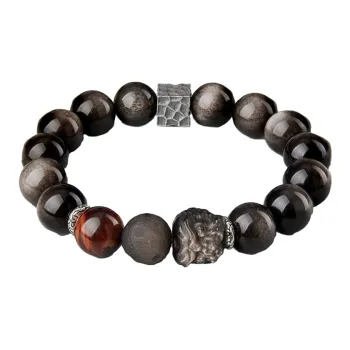 Moonstone Edge Obsidian Bracelets Unisex
