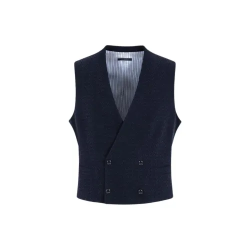 GIORGIO ARMANI Double breasted Waistcoat In Virgin Wool And Silk