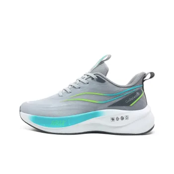 Gaius Durant Abrasion Resistant Breathable Slip Resistant Low Top Running Shoes Unisex Gray Cyan