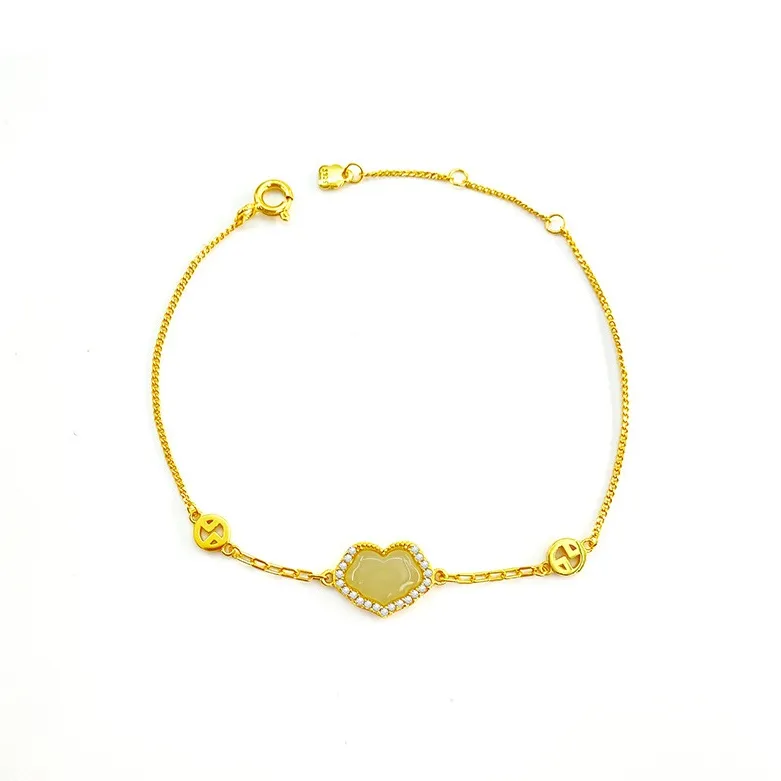 Andaozi Hetian Jade Bracelets Pale Greenish White Jade Women's-0