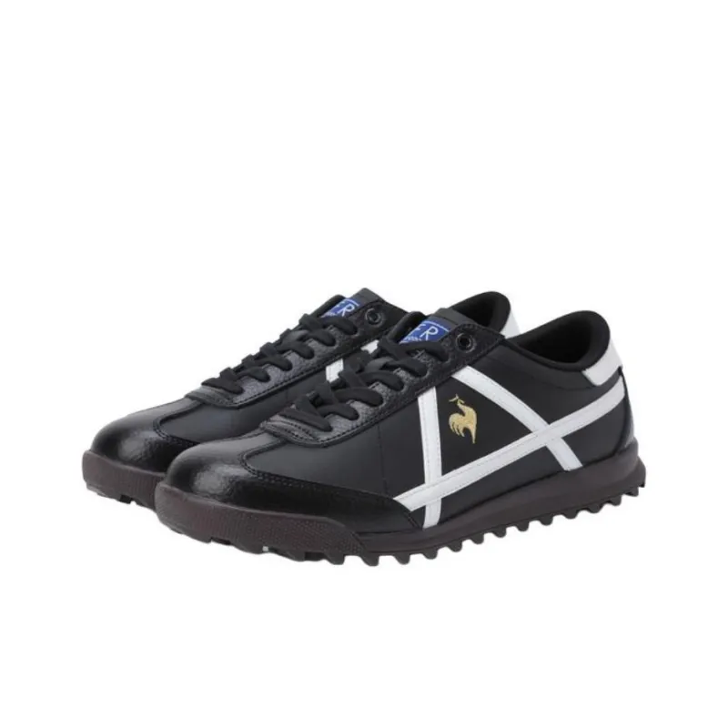 Le Coq Sportif Anti Slip Wear Resistant Low Top Golf Shoes Unisex Black White-1