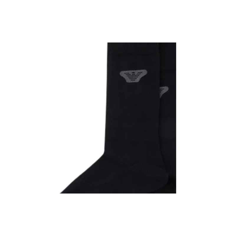 EMPORIO ARMANI Mid Calf Socks Men's 2 Pack Black-3