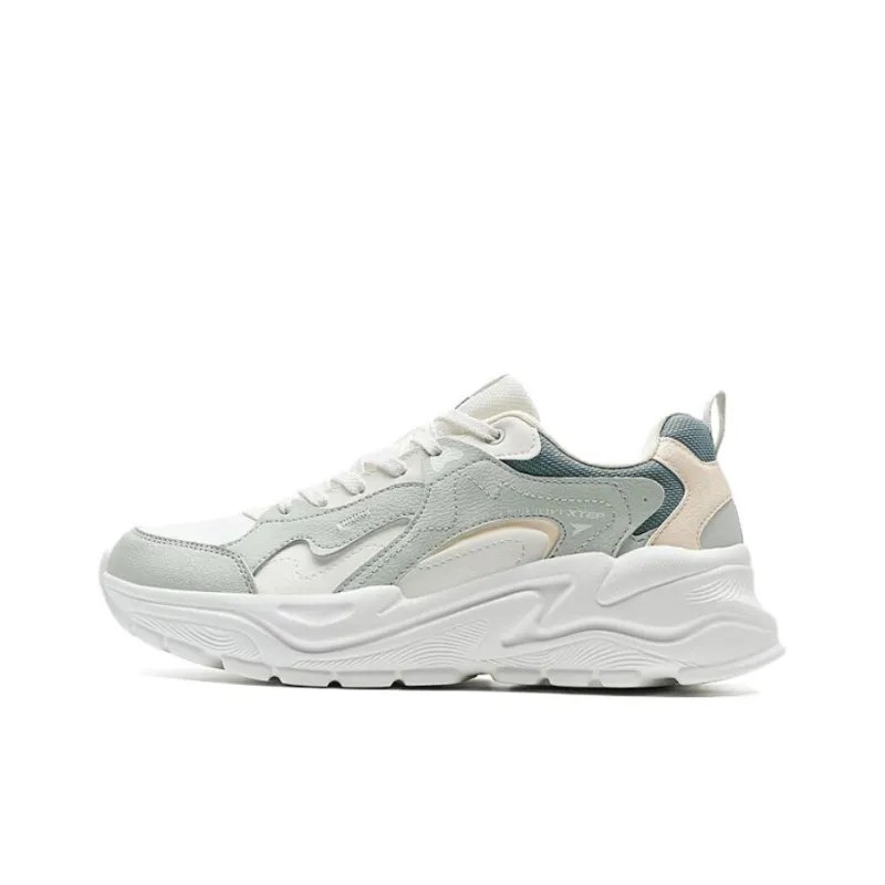 XTEP Liupai Slip Resistant Cushioning Low Top Casual Shoes Women's White Gray-0