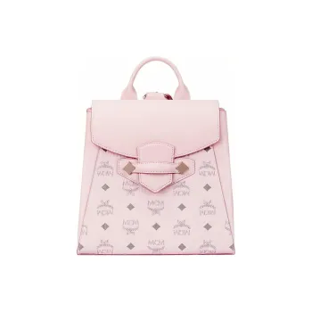 MCM Coated Canvas With Leather Backpack, Shoulder Bag, Crossbody Bag Small Size Women's Pink