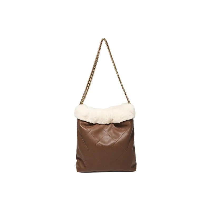 Marino Orlandi Cow Leather Shoulder Bag Regular Women's Coffee/Brown & Ecru-1