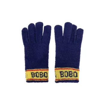BOBO CHOSES Acrylic Fiber, Polyamide, Elastane Knit Gloves Kids' Blue