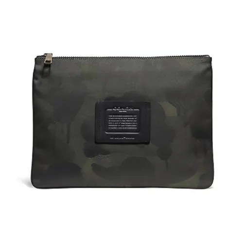 COACH Pouch Nylon Handheld Zip Closure Envelope Bag Men's Camouflage Jasper