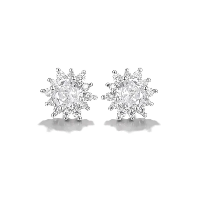 Clect Synthetic Cubic Zirconia Stud Earrings Women's-0