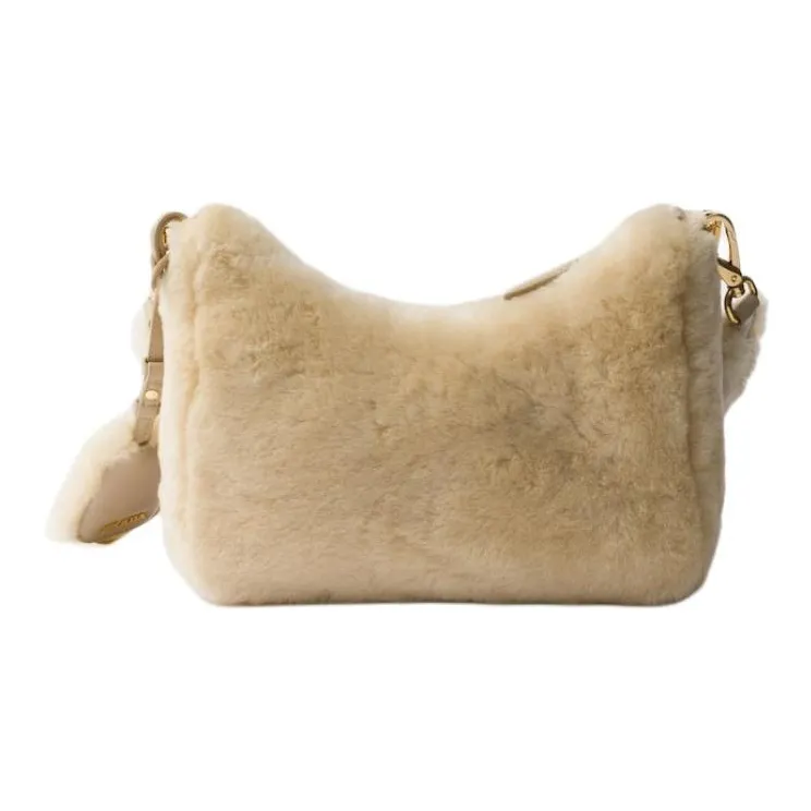 PRADA Leather Shoulder Bag Mini Women's Light Brown-3