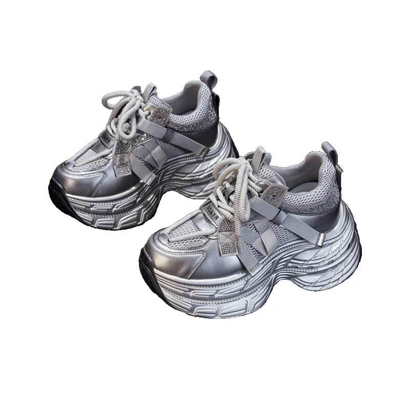 The Mystery Of Glamour Height Increasing Low Top Chunky Sneakers Women's-12