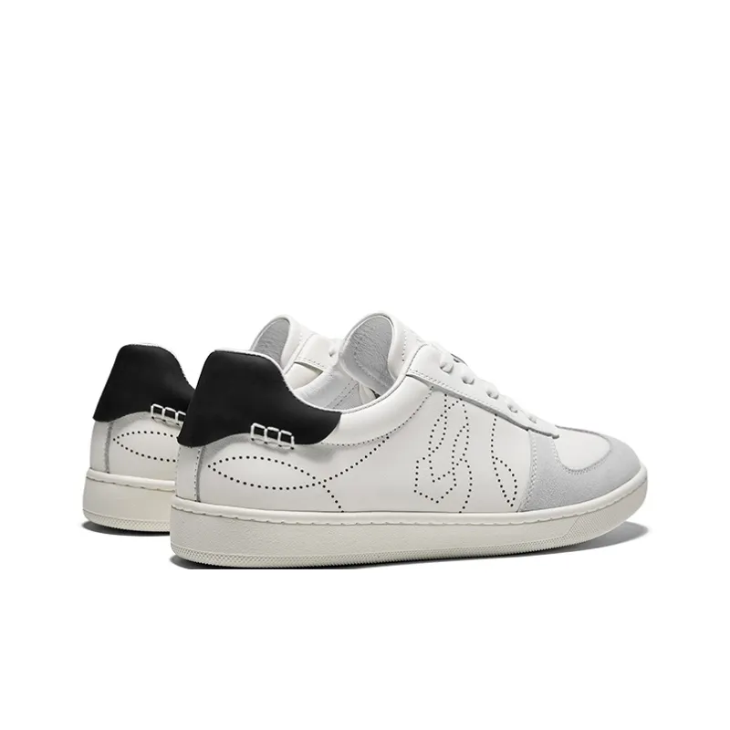 Hautton Jeans Low Top Skateboard Shoes Men's White Gray-4