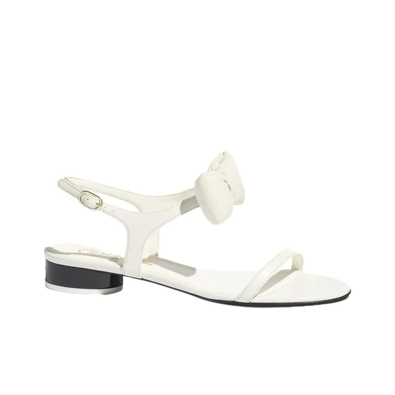CHANEL 25P One Strap Sandals Women's White-1