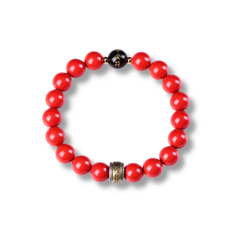 Gu He Reconstructed Cinnabar Jade Bracelets Unisex-11