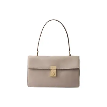 PRADA Soft Sound Cow Leather Shoulder Bag Medium Size Women's Pumice