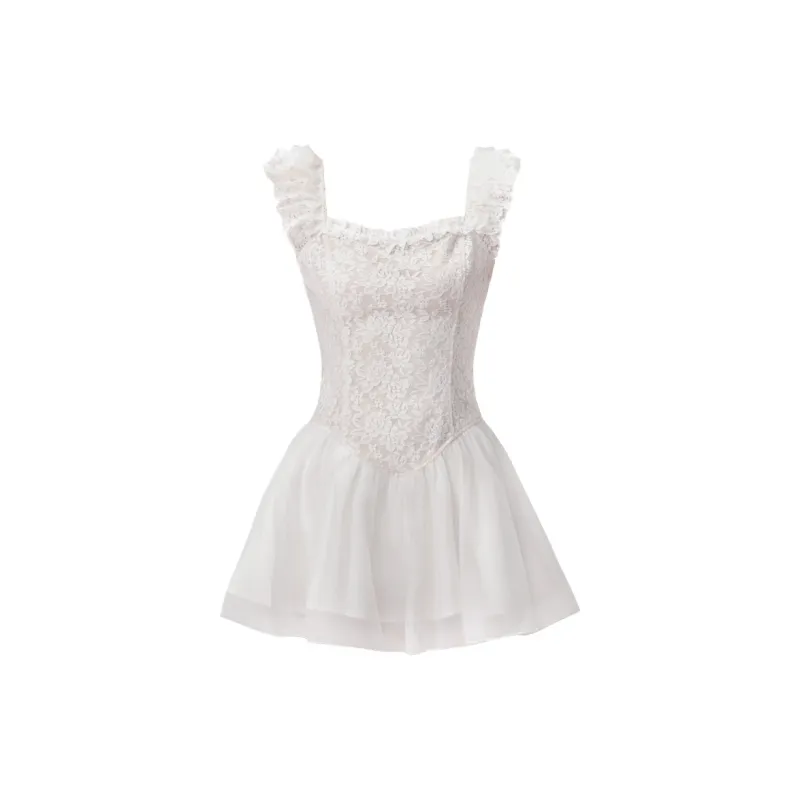 FRAGILE HEART Slip Dress Women's White-0