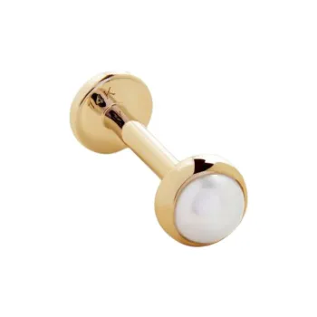 Monica Vinader 14kt Yellow Gold Pearl Labret Single Earring