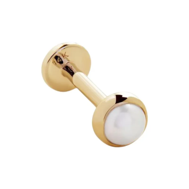 Monica Vinader 14kt Yellow Gold Pearl Labret Single Earring-0