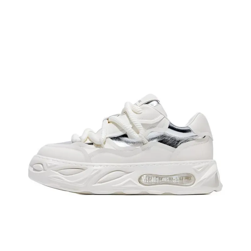 JANE HARLOW Low-Top Chunky Sneakers Women's White Silver-0