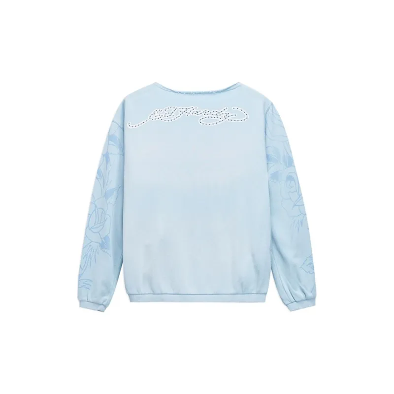 Ed Hardy SS25 Sweatshirt Women's Baby Blue-1