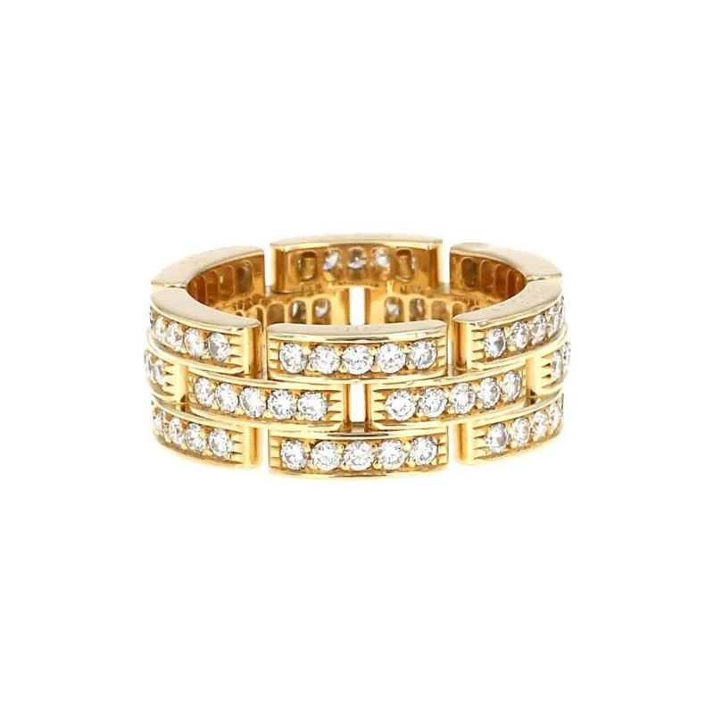 Cartier 2005 Pre owned 18kt Yellow Gold Maillon Panthère Medium Diamond Ring-1