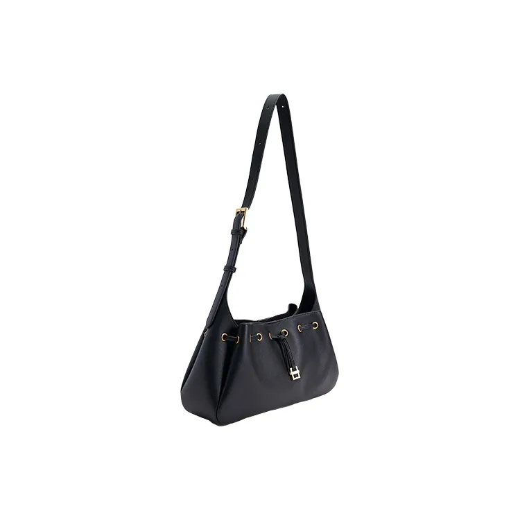 URBAN REVIVO Artificial Leather Tote Bag, Shopping Bag, Crossbody Bag Medium Size Women's Black-1