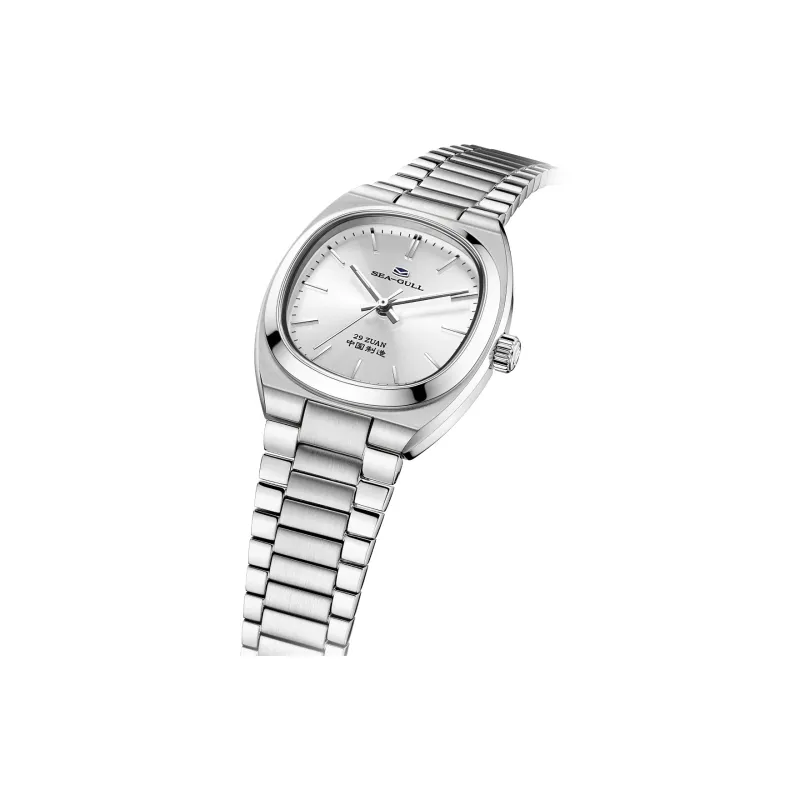Sea Gull Zall Series Automatic Mechanical Movement Steel Strap Watch Unisex Silver Dial-2