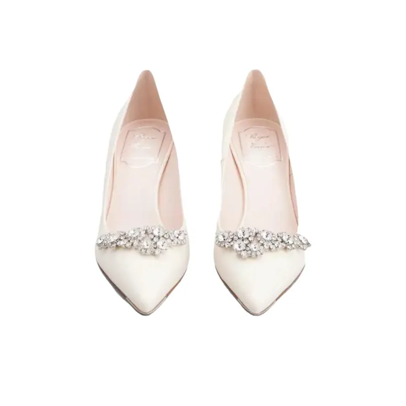 Roger Vivier Efflorescence Slim Heel High Heels 6.5cm Women's Ecru-4
