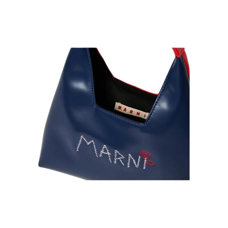 MARNI Logo Embroidered Open Top Shoulder Bag-3