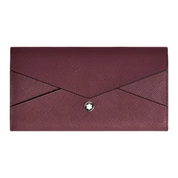 MONTBLANC MONTBLANC Grained Cow Leather Wallet Women's Bordeaux Red