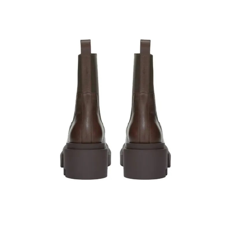 RICK OWENS/RO Bogun Short Chelsea Boots Women's Dark Brown-4