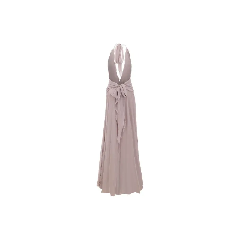 Blumarine Rose Appliqué Halterneck Ruffled Maxi Dress-1