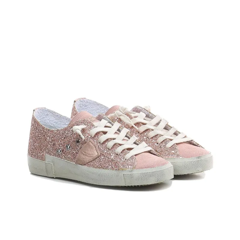 PHILIPPE MODEL PARIS Slip Resistant Low Top Skateboard Shoes Women's Pink-1