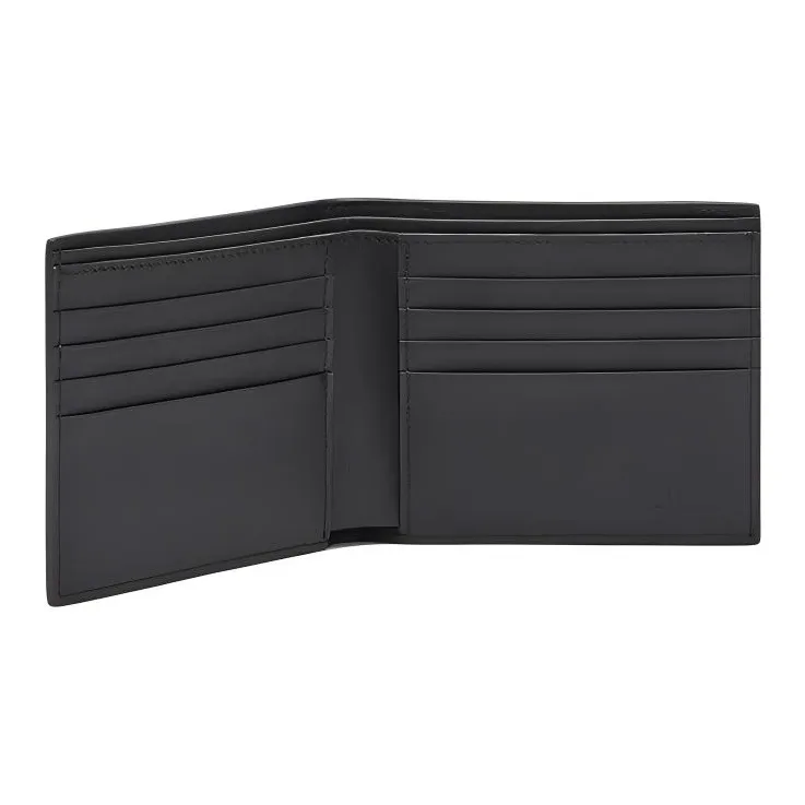 FENDI Leather Cropped Double-Fold Wallet Men's Green/Black-2