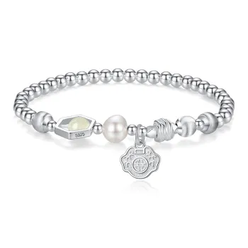Emerald Dynasty Hetian Jade Bracelets White Jade/Pale Greenish White Jade Women's