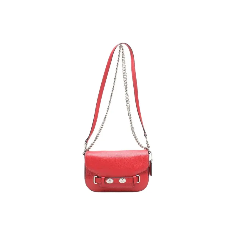 COACH Blake Leather One Shoulder Chain, Crossbody Bag Small Size Women's Bright Red-1